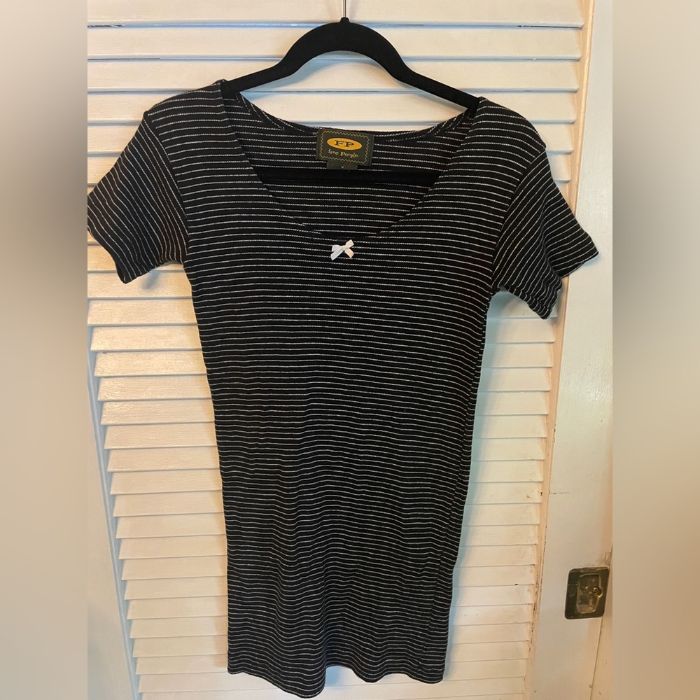 Free People Black and White fitted dress